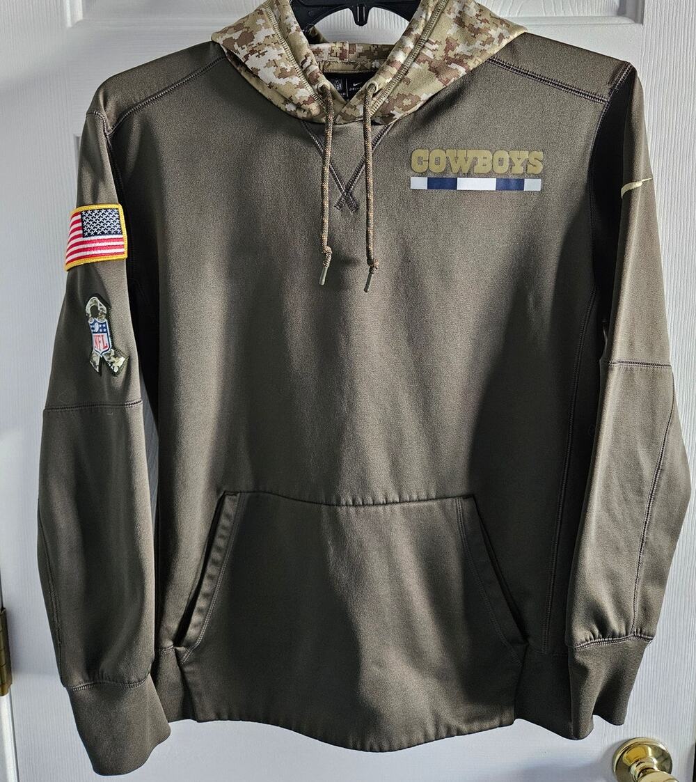 Dallas Cowboys Nike Salute to Service Army Green Camo LS NFL Hoodie Size Medium